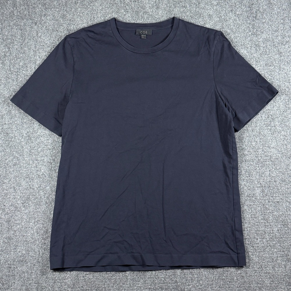 COS T Shirt Navy Minimalist Cotton Basic Essential Tee Short Sleeve Crew Medium